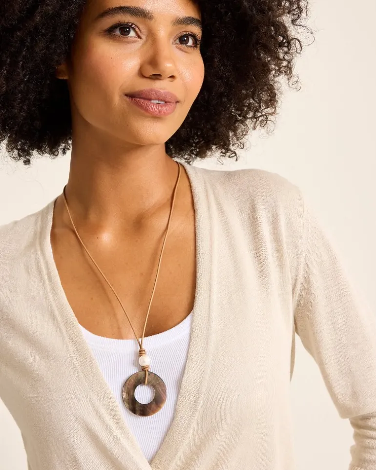 Hot Tommy Bahama Indigo Shore Grey Shell Pendant Necklace Gold