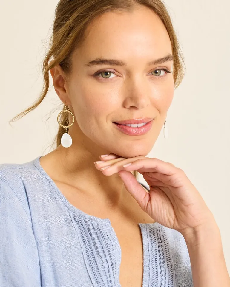 Cheap Tommy Bahama Indigo Shore Mother of Pearl Teardrop Earrings Gold