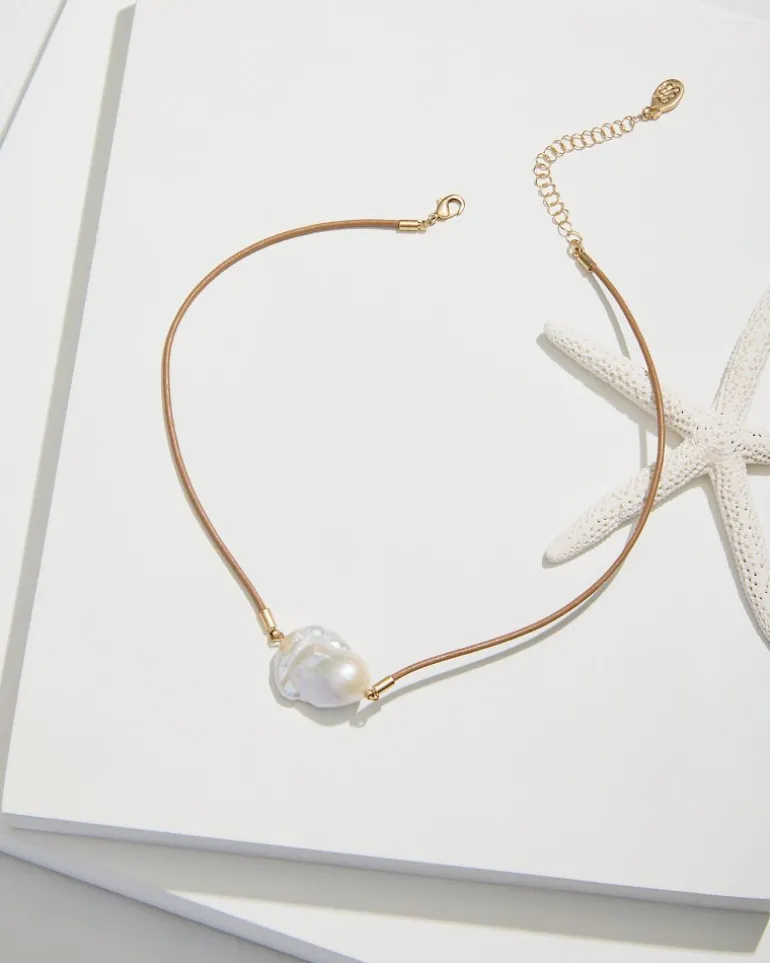 Hot Tommy Bahama Indigo Shore Pearl Corded Pendant Necklace Gold