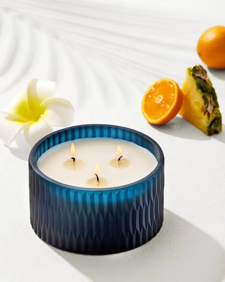 Clearance Tommy Bahama 11.3-oz. Cut Glass 3-Wick Candle Island Blend