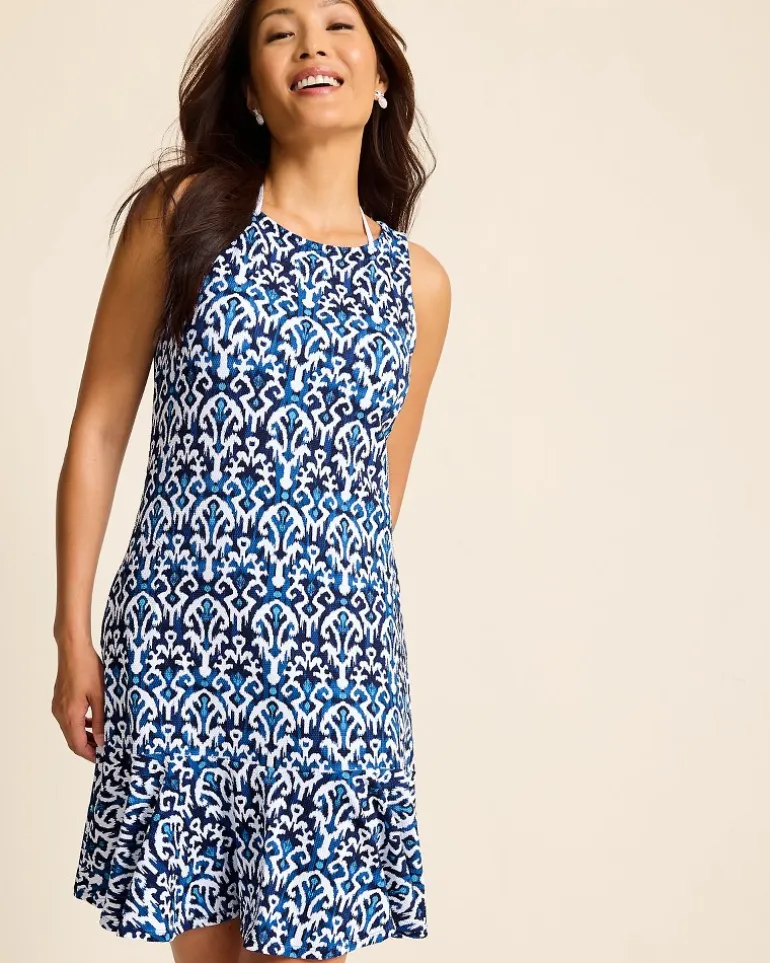Discount Tommy Bahama Island Cays Blooms Flounce Coverup Dress Mare Navy