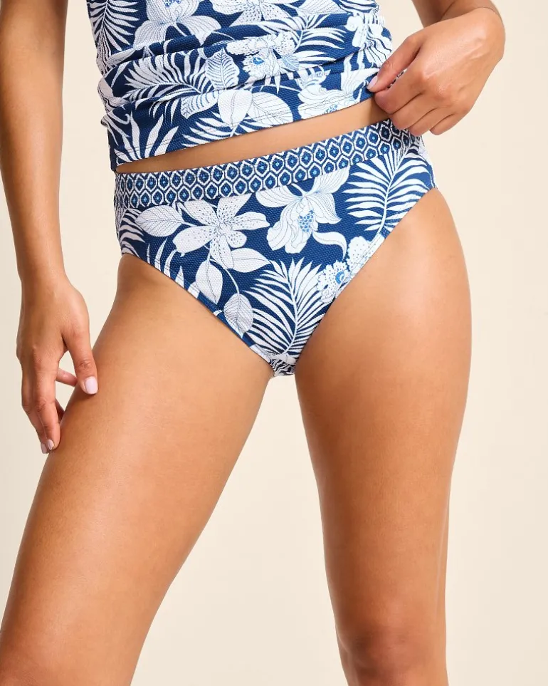 Online Tommy Bahama Island Cays Blooms High-Waist Bikini Bottoms Indigo Tide