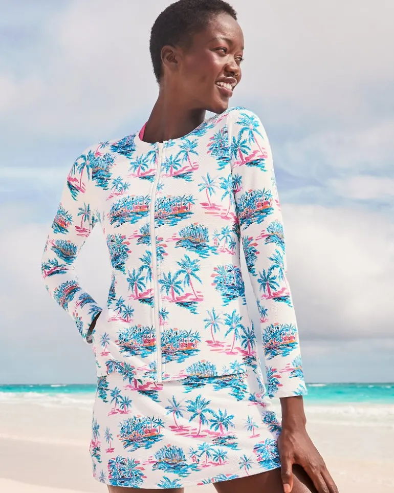 Cheap Tommy Bahama Island Cays Tropical Oasis Rash Guard White