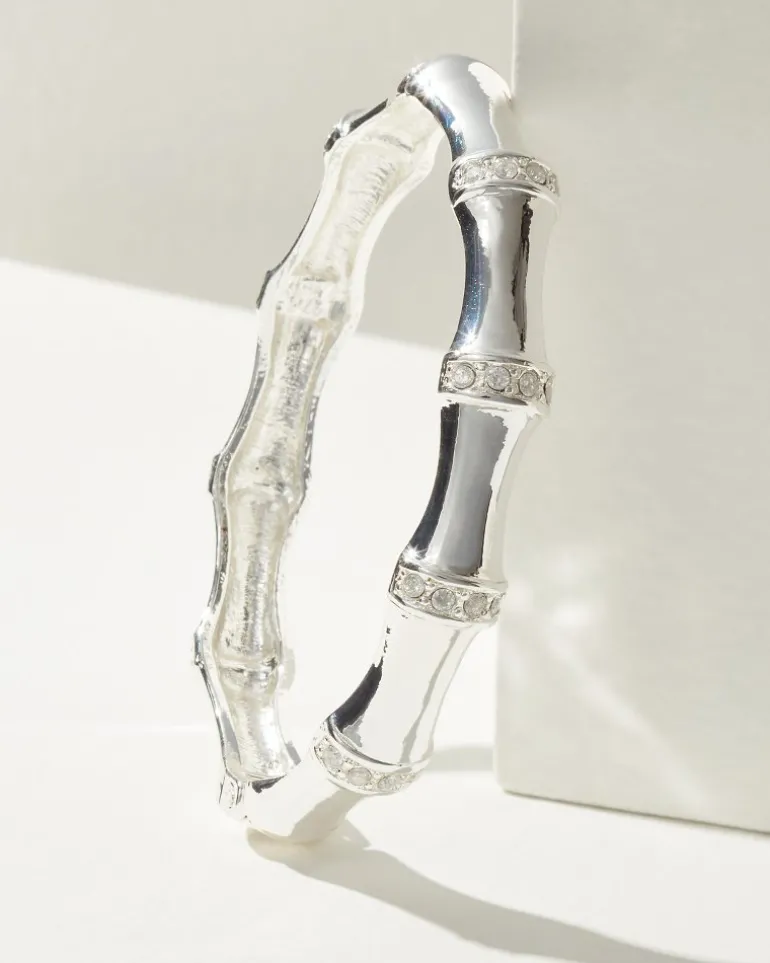 Outlet Tommy Bahama Island Essence Bamboo Bangle Bracelet Silver