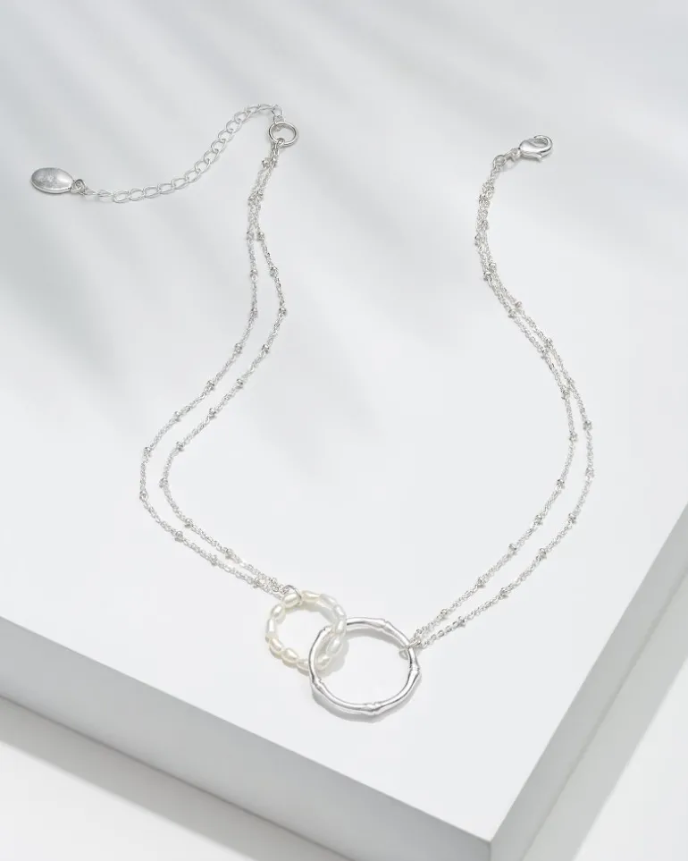 Fashion Tommy Bahama Island Essence Double Loop Bamboo Necklace Silver