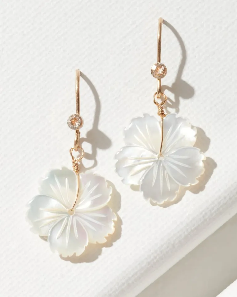 Cheap Tommy Bahama Island Essence Hibiscus Drop Earrings Gold
