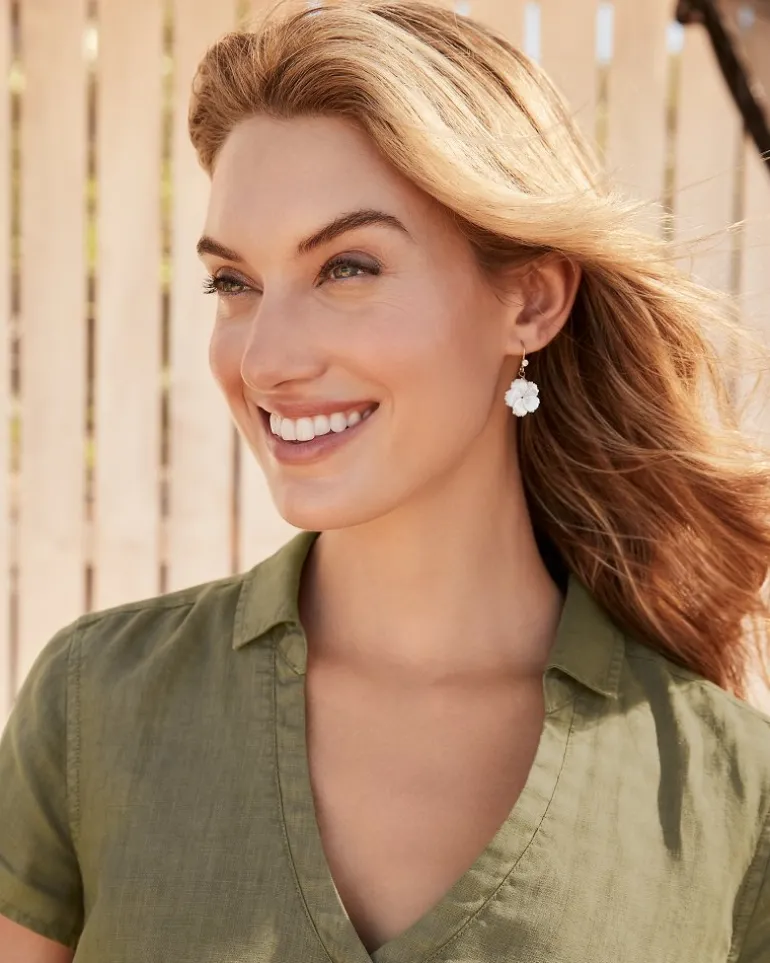 Cheap Tommy Bahama Island Essence Hibiscus Drop Earrings Gold