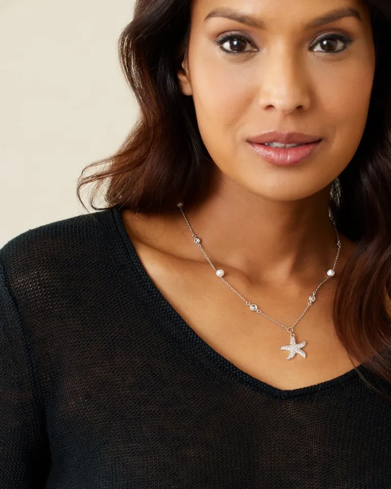 Sale Tommy Bahama Island Essence Starfish Pearl Necklace Rose Gold