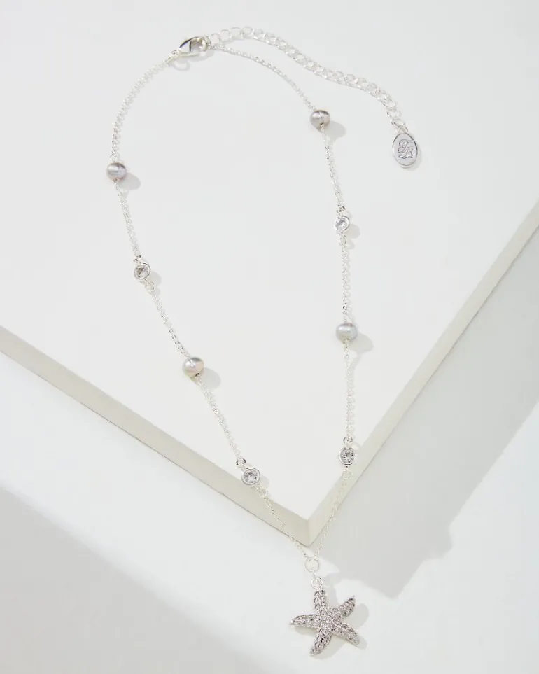 Shop Tommy Bahama Island Essence Starfish Pearl Necklace Silver