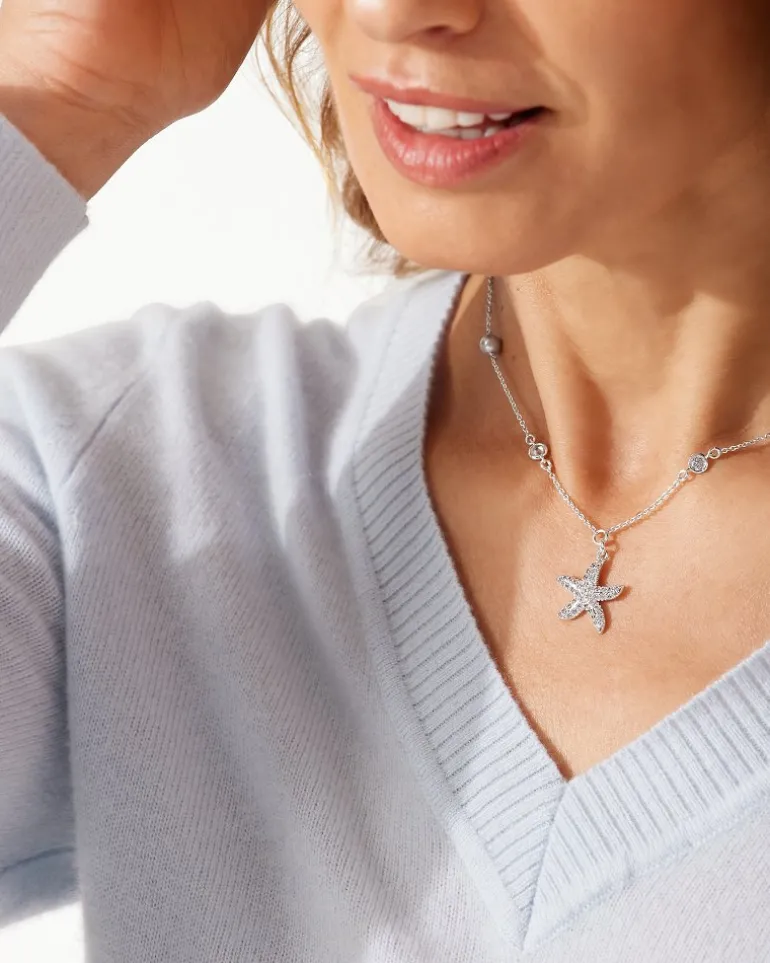 Shop Tommy Bahama Island Essence Starfish Pearl Necklace Silver
