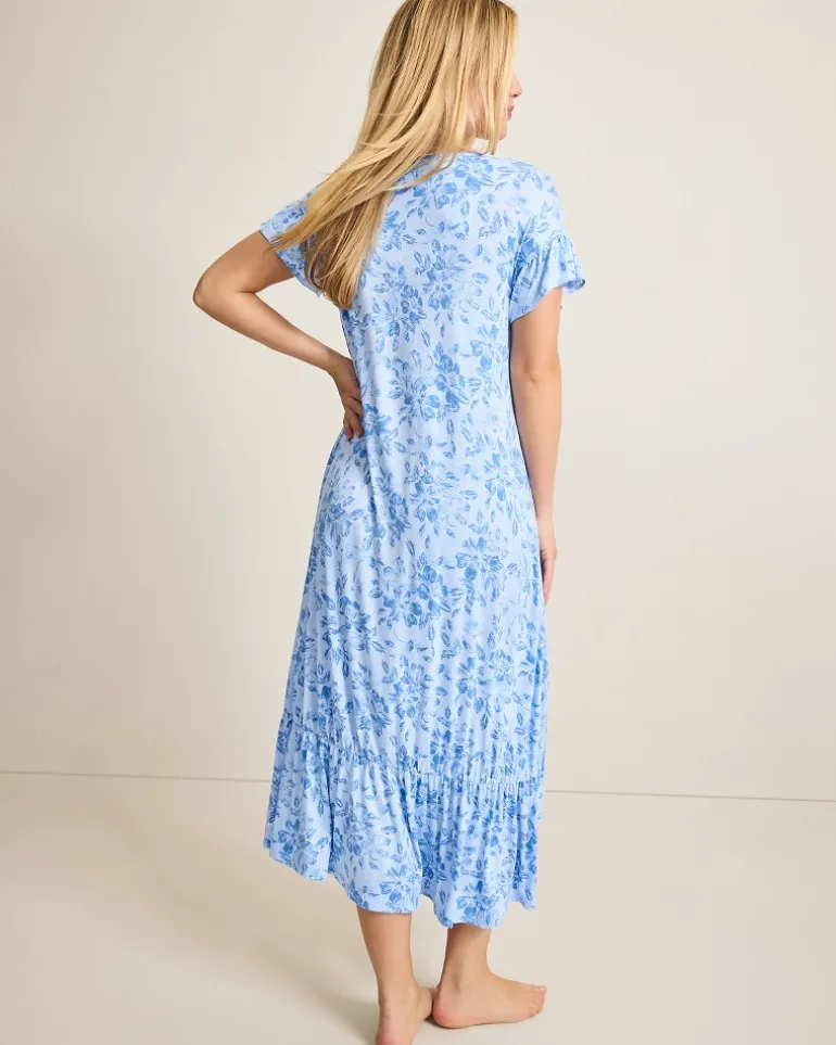 Cheap Tommy Bahama Jersey Short-Sleeve Maxi Sleep Dress Big Sky Blue