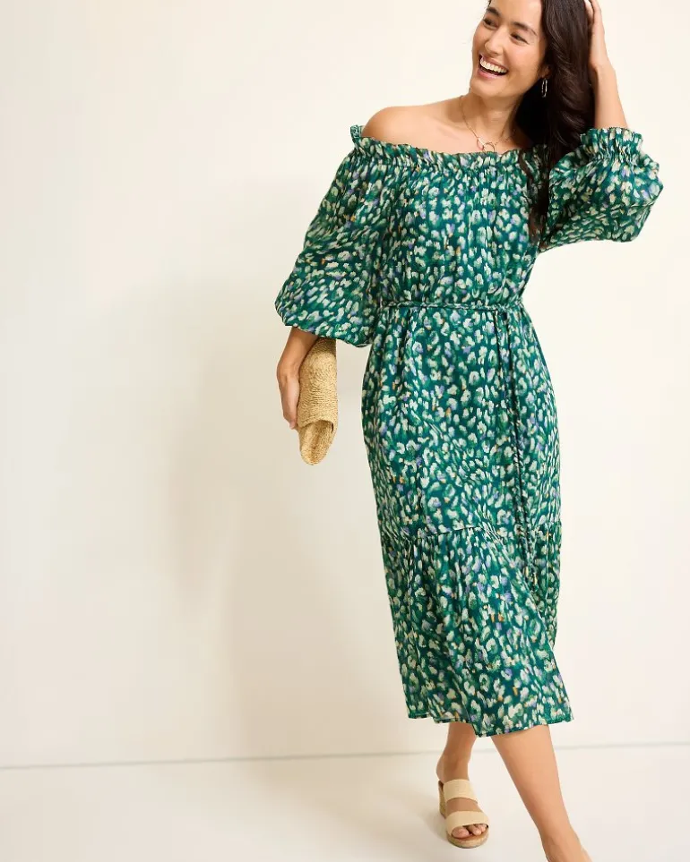 Cheap Tommy Bahama Jeweled Jaguar Midi Dress Blue Atlas