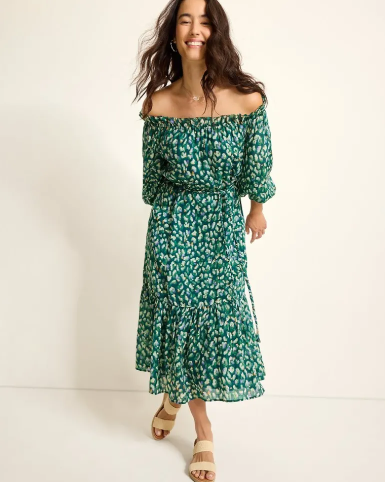 Cheap Tommy Bahama Jeweled Jaguar Midi Dress Blue Atlas