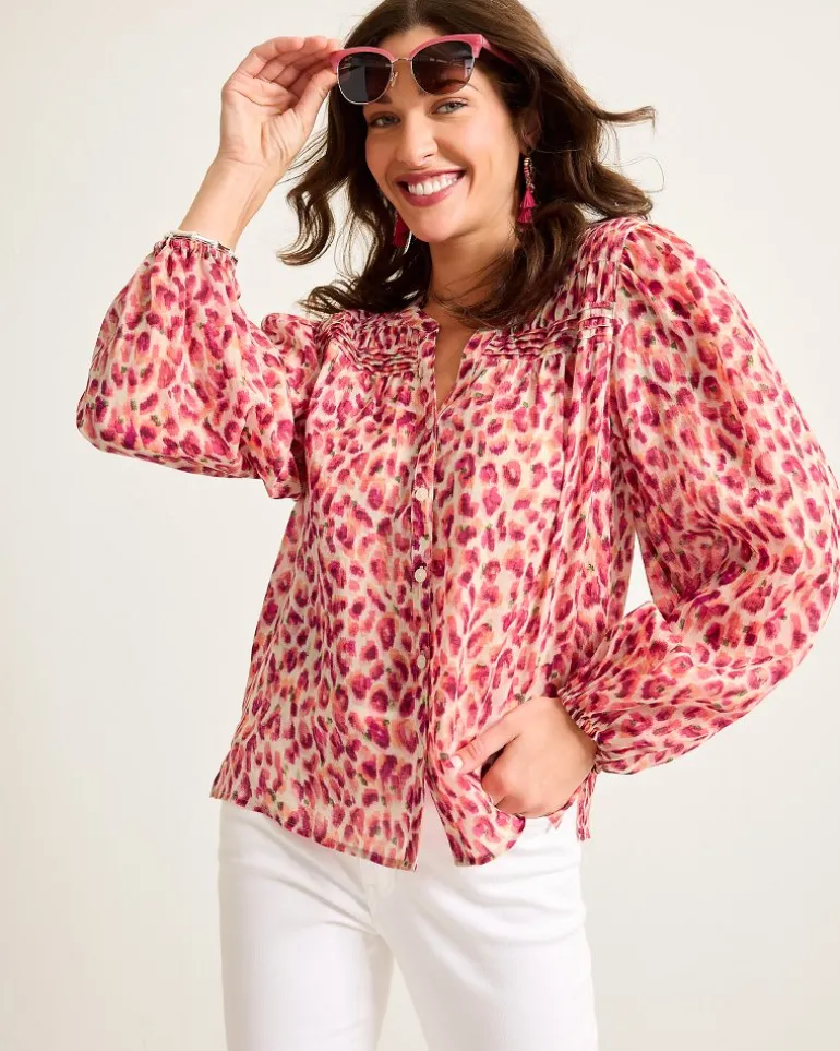 Best Tommy Bahama Jeweled Jaguar Pintuck Blouse Bleached Sand