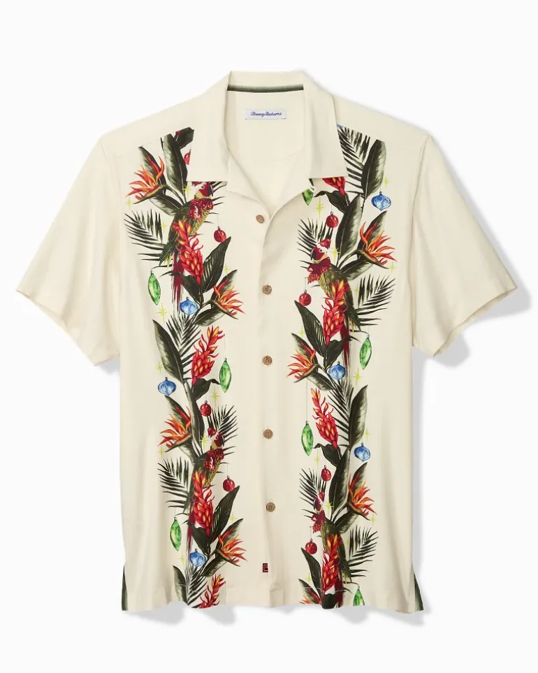 Hot Tommy Bahama Jungle Jingle Silk Camp Shirt Vintage White