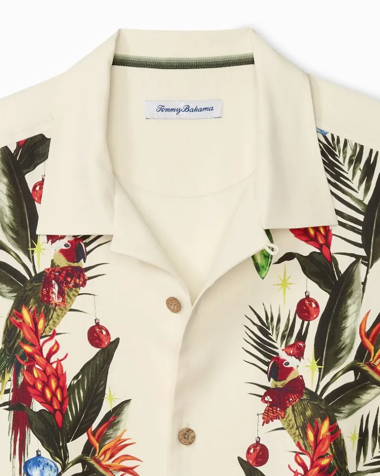 Hot Tommy Bahama Jungle Jingle Silk Camp Shirt Vintage White