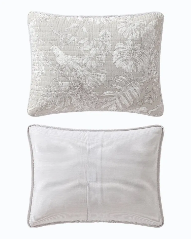 jungle_toile_reversible_piece_king_quilt_set_2.webp Online Tommy Bahama Jungle Toile Reversible 3-Piece King Quilt Set Beige