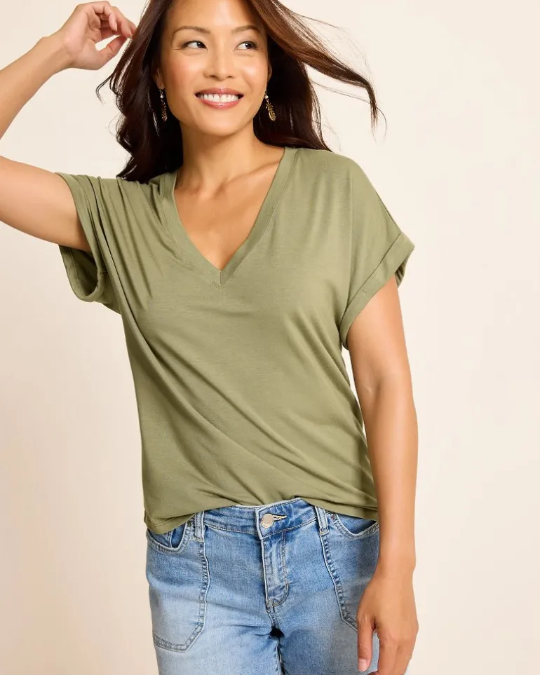 Cheap Tommy Bahama Kauai Jersey T-Shirt Tea Leaf
