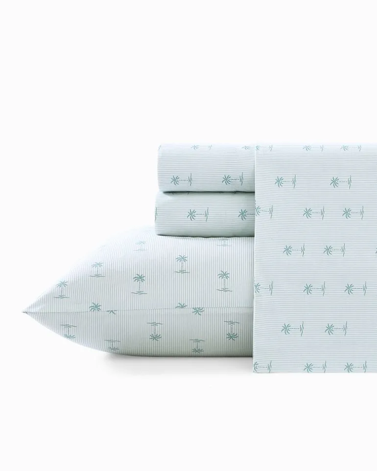 Online Tommy Bahama Kew Palms 4-Piece Queen Sheet Set Blue/Silver