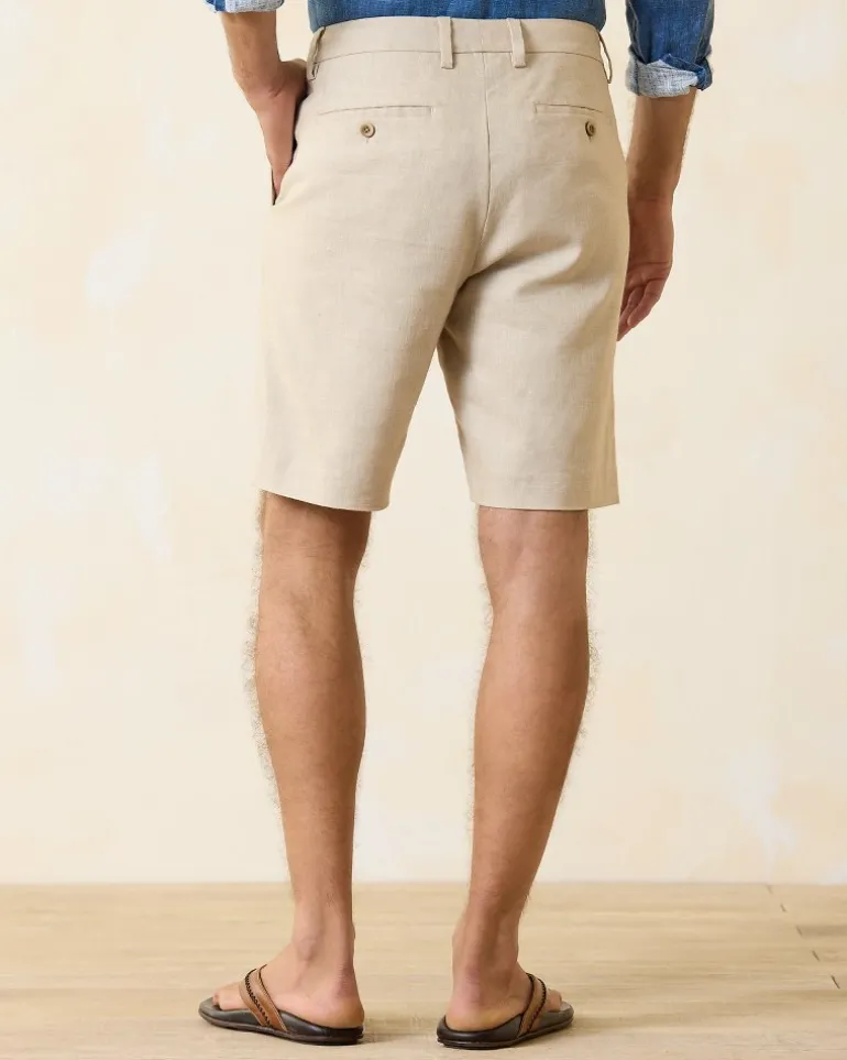 Online Tommy Bahama Latigo Beach Linen-Blend Flat-Front 10-Inch Shorts Stone Khaki