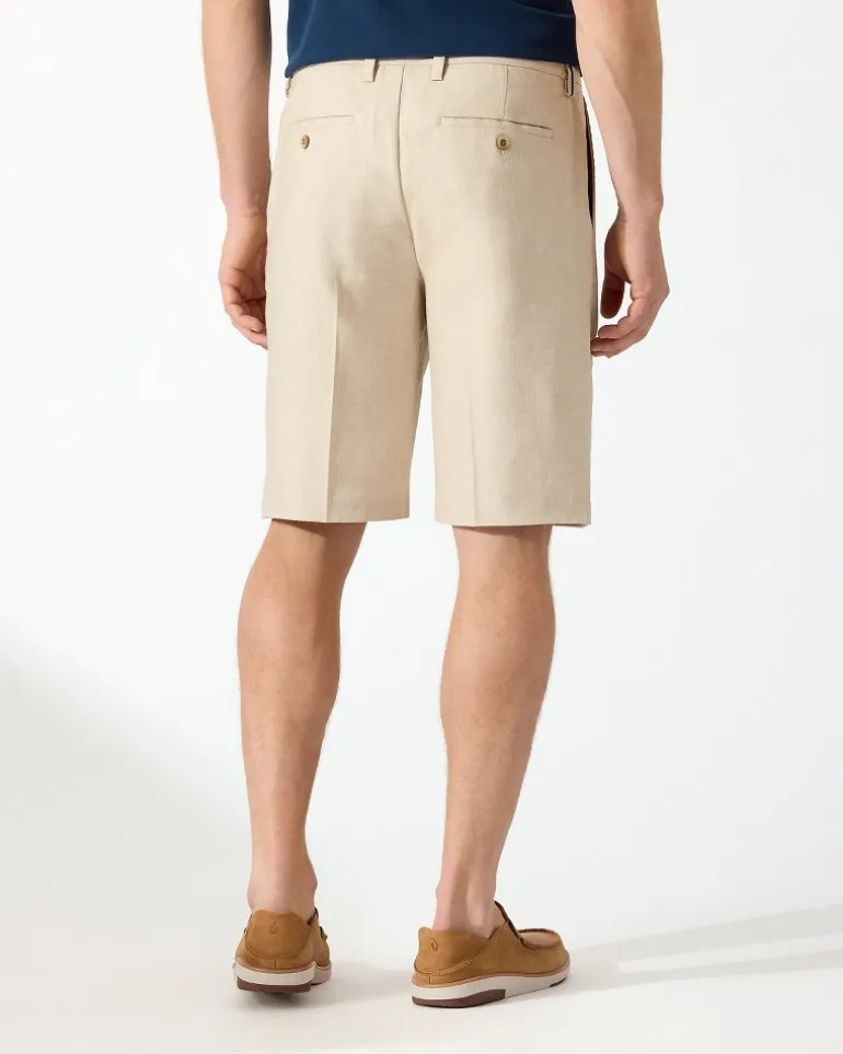Flash Sale Tommy Bahama Latigo Beach Linen-Blend Pleated 10-Inch Shorts Stone Khaki