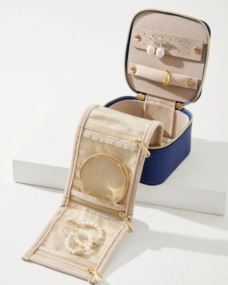 Sale Tommy Bahama Leah Travel Jewelry Case With Pouch Navy