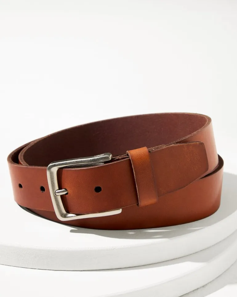 Cheap Tommy Bahama Leather Belt Tan