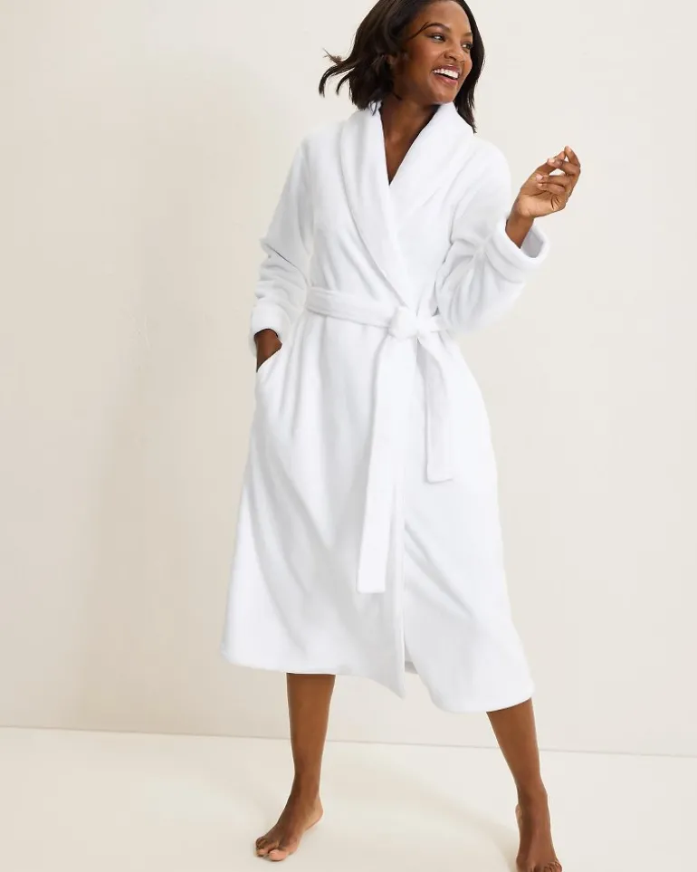 New Tommy Bahama Long Plush Robe Bright White