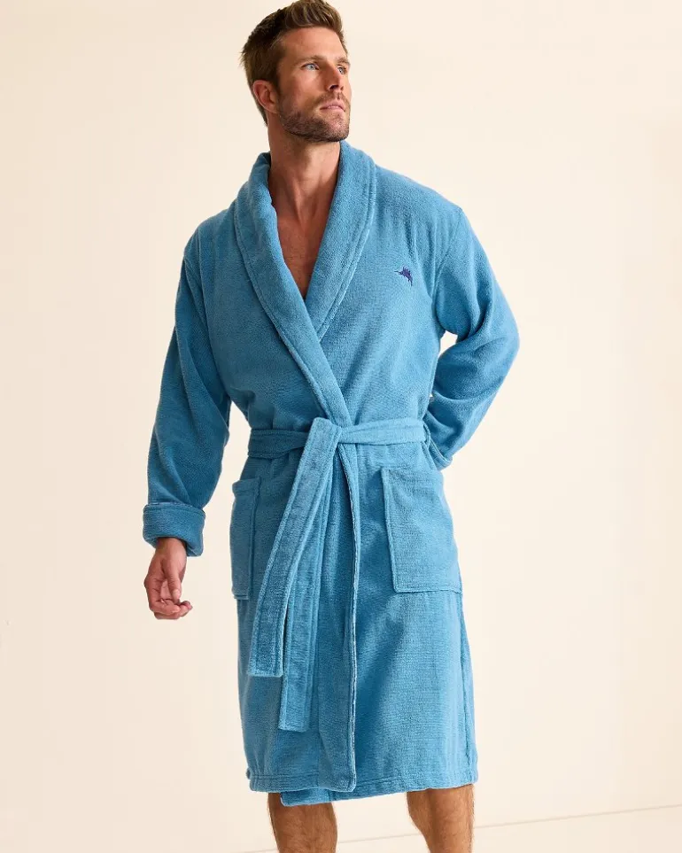 Shop Tommy Bahama Loop Terry Robe Blue Fade