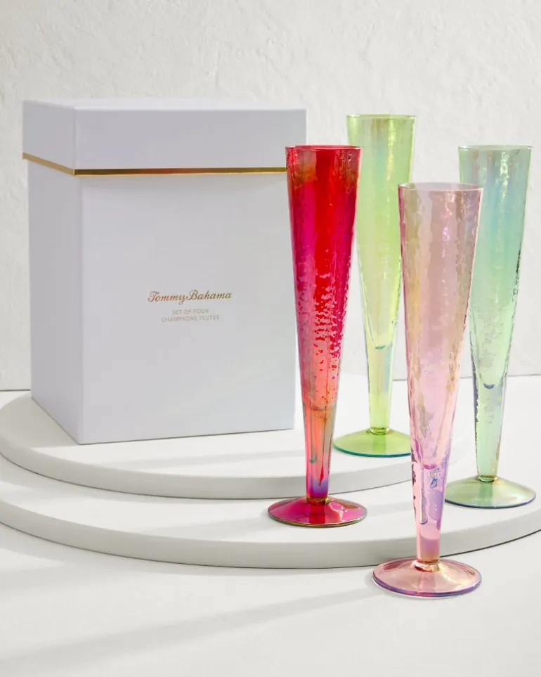 Best Tommy Bahama Luster Champagne Glasses — Set of 4 Multicolor