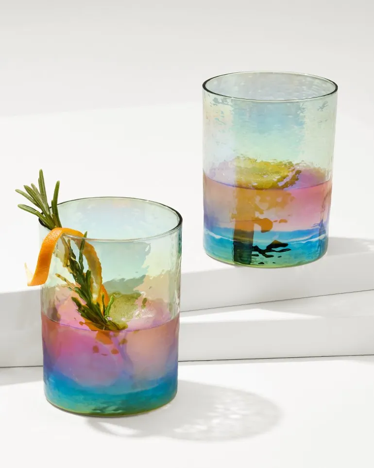 Sale Tommy Bahama Luster Rocks Glasses — Set of 2 Light Blue