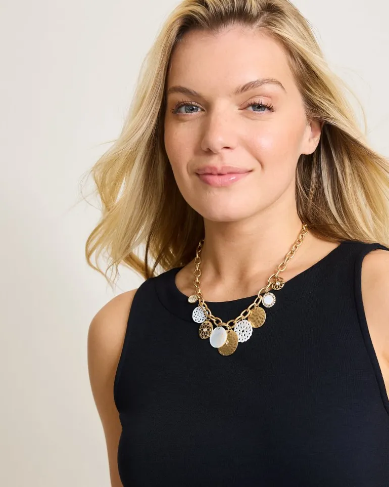 Discount Tommy Bahama Madeira Mother of Pearl Statement Necklace Gold