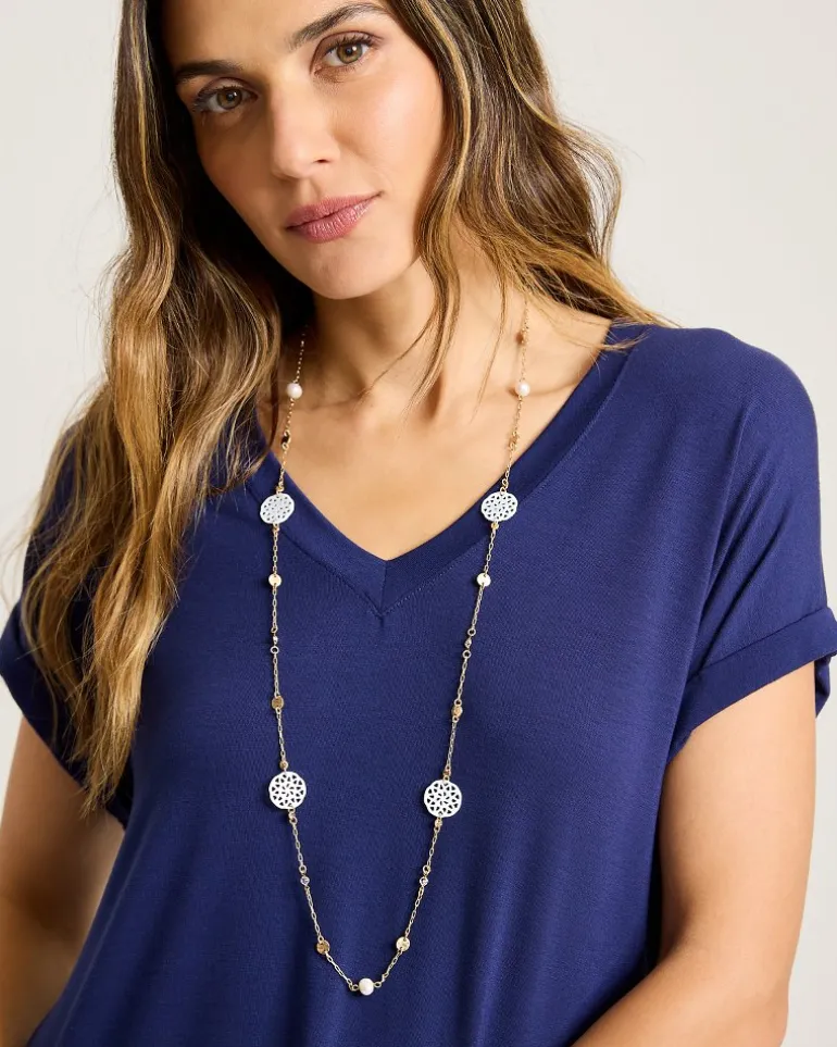 Outlet Tommy Bahama Madeira Mother of Pearl Station Necklace Gold