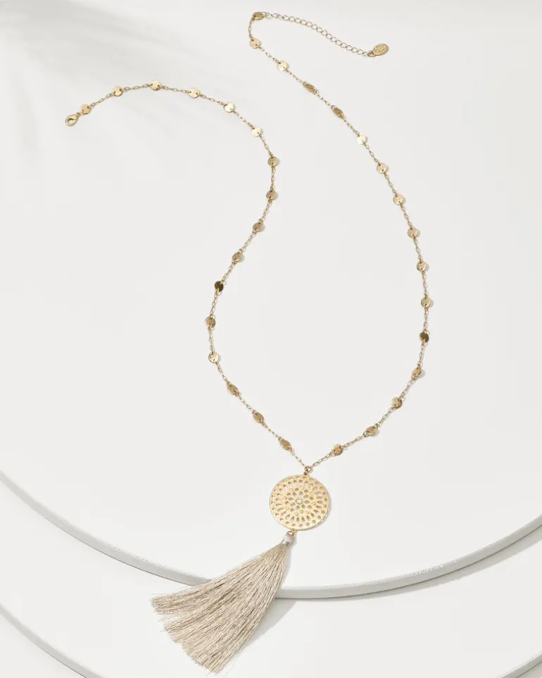 Cheap Tommy Bahama Madeira Tassel Pendant Necklace Gold