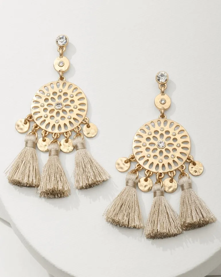 Hot Tommy Bahama Madeira Tassel Statement Earrings Gold
