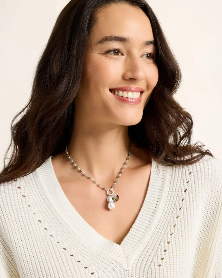 Clearance Tommy Bahama Marco Island Shell and Mother of Pearl Pendant Necklace Silver