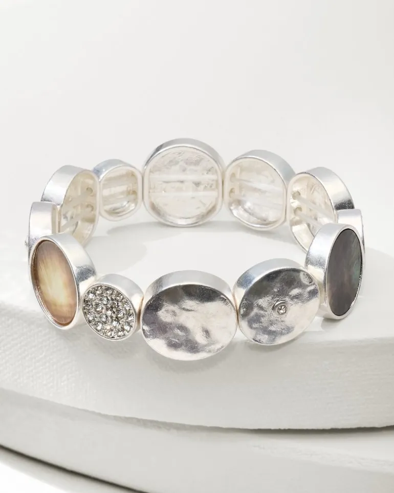 Discount Tommy Bahama Marco Island Shell Stretch Bracelet Silver