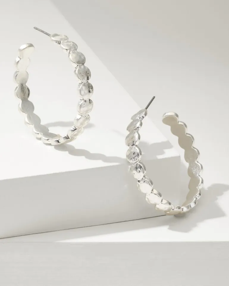 Outlet Tommy Bahama Marco Island Textured Disc Hoop Earrings Silver