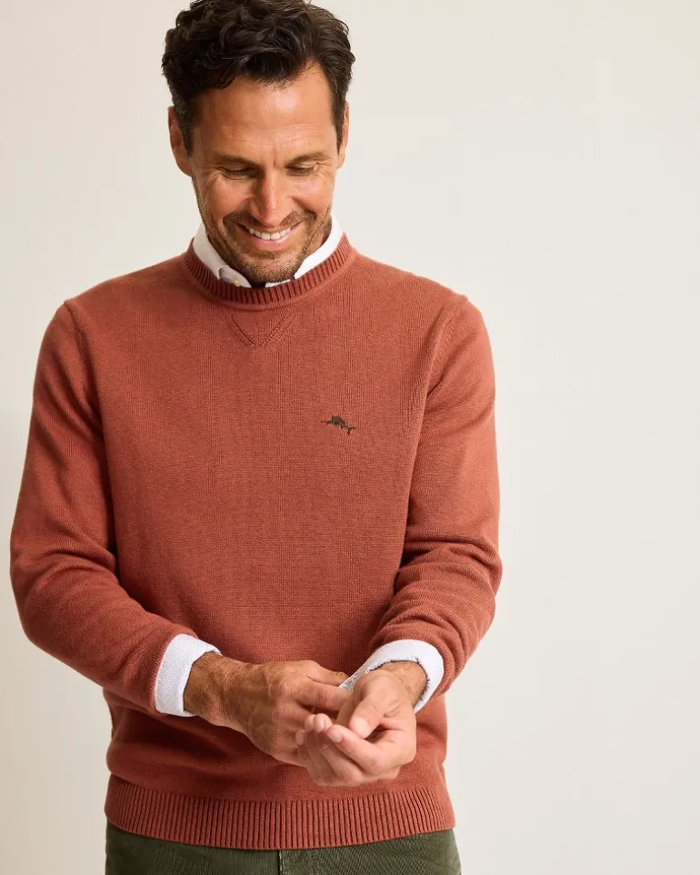 Outlet Tommy Bahama Marlin Luxe Crew Sweater Spicy Clay Heather