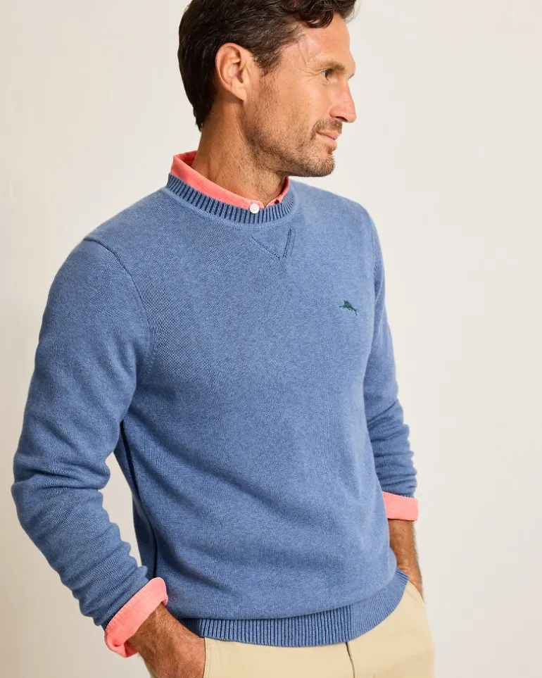 Discount Tommy Bahama Marlin Luxe Crew Sweater Dutch Blue Hthr