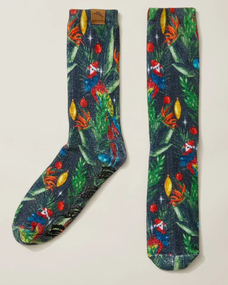 Outlet Tommy Bahama Men's Island Soft® Holiday Parrot Socks Black