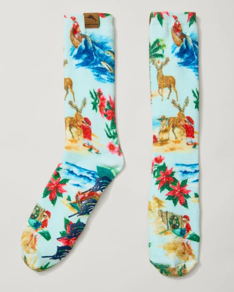 Cheap Tommy Bahama Men's Island Soft® Holiday Santa Socks Lt Sky Blue