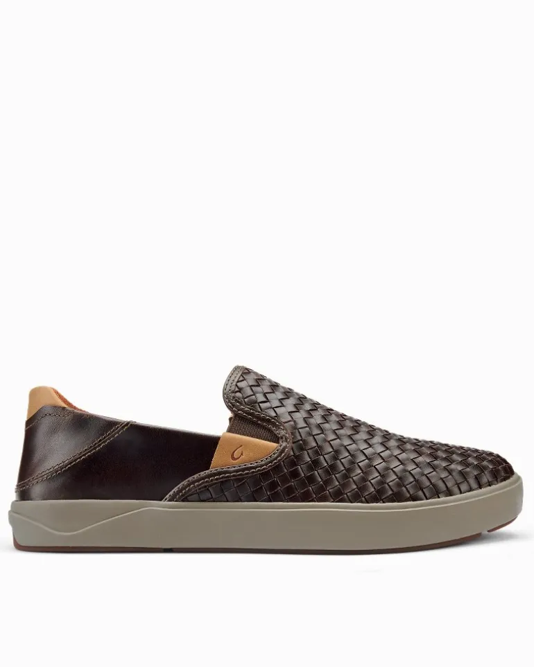 Store Tommy Bahama Men's OluKai® Lae'ahi Lauhala Slip-On Sneakers Dark Wood