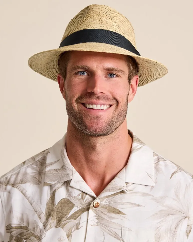 Fashion Tommy Bahama Mid-Brim Trilby Fedora Hat Ivory