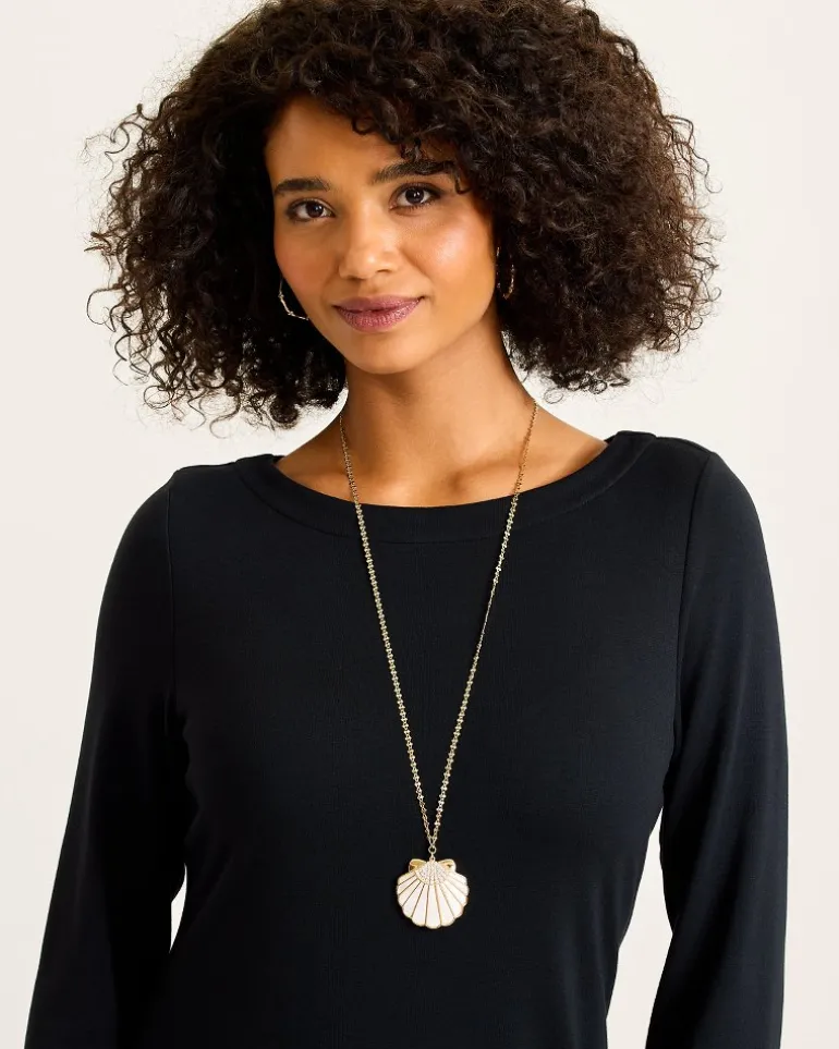 Shop Tommy Bahama Moments in Paradise Mother of Pearl and Shell Pendant Necklace Gold