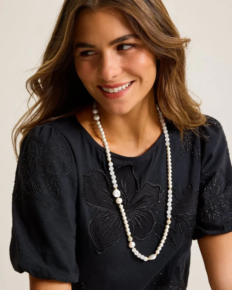 Shop Tommy Bahama Moments in Paradise Quartz and Pearl Necklace Gold