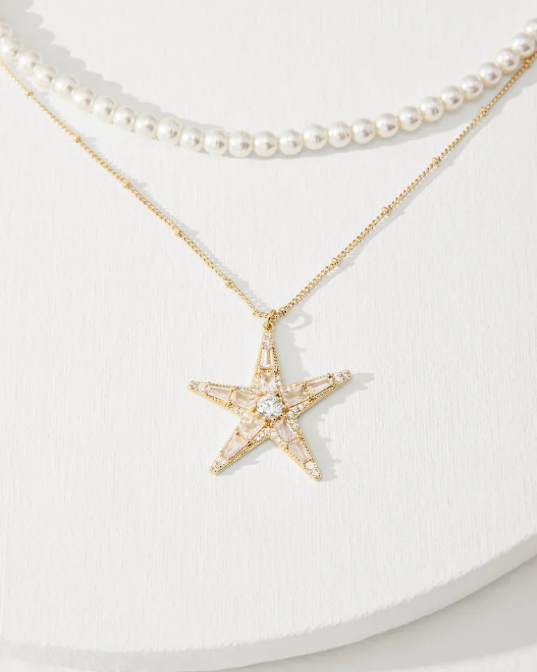 moments_in_paradise_star_layered_pearl_necklace_2.webp Sale Tommy Bahama Moments in Paradise Star Layered Pearl Necklace Gold