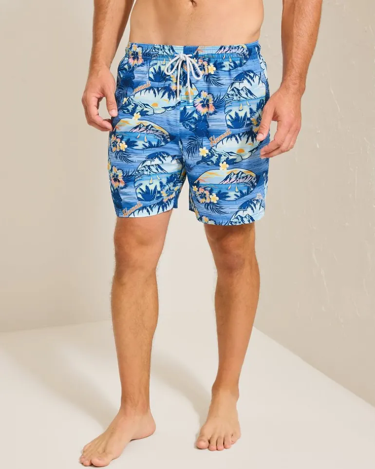 Hot Tommy Bahama Naples Ocean Echoes 6-Inch Swim Trunks Pool Tile