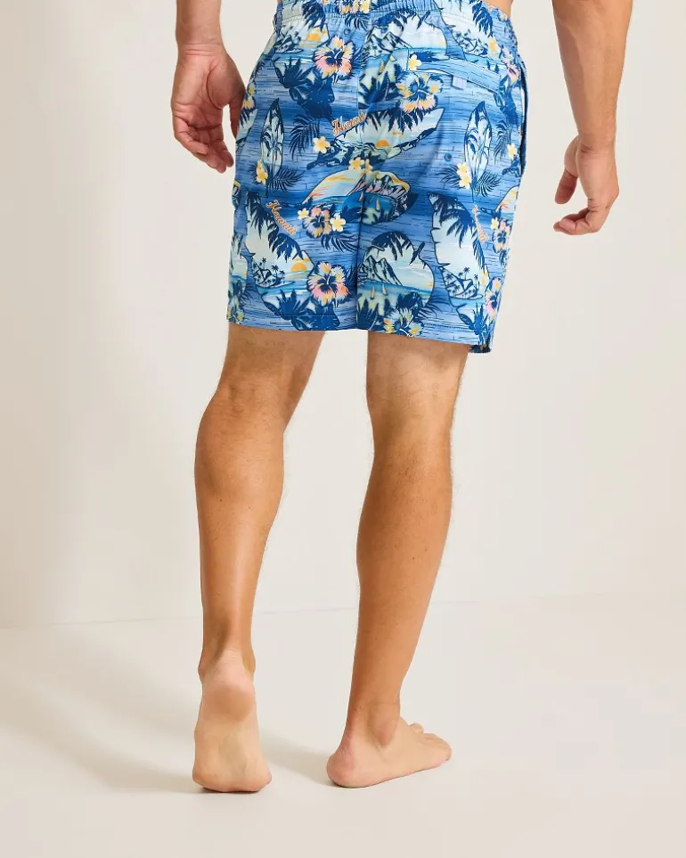 Hot Tommy Bahama Naples Ocean Echoes 6-Inch Swim Trunks Pool Tile