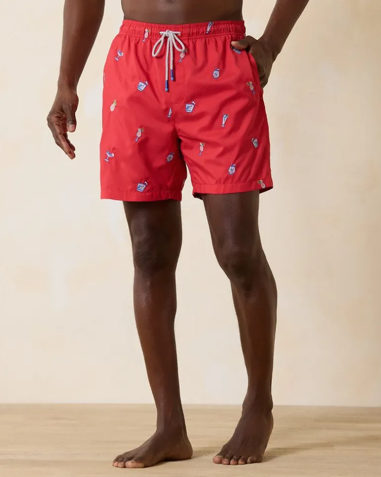 Sale Tommy Bahama Naples Rita Rumble 6-Inch Swim Trunks Lollipop Red